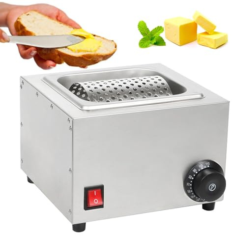 Aredwhiterui Rodillo Eléctrico Mantequilla y Salsas 2025 | Rango de Temp. 0-110 °C | Rueda Desmontable De Acero INOX 304 | Distribución Uniforme En Tostadas, Sándwiches, Hamburguesas, Panqueques