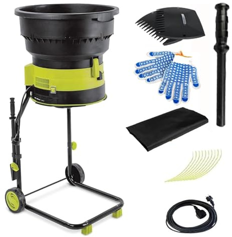 yunzhenzhen Broyeur de Feuilles électrique Végétaux Jardin 15 Amp 2500W Broyeur électrique 8000 TR/Min sans Lame avec Réduction 17:1 Diamètre L'entonnoir 54 Cm Faible Bruit