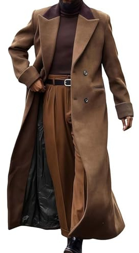 Manteau Homme Hiver Chaud Long Doudoune Parka Trench Caban Épais en Laine Mélangée Veste 3/4 Mi-Saison pour Automne Hiver Blouson