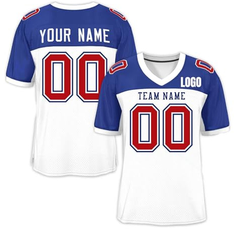 Camiseta de Fútbol Americano Personalizada para Grandes y Pequeños - Nombre, Número y Logo - Tallas S a 7XL - Múltiples Colores