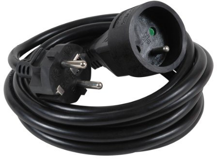 Debflex 335243 - Prolunga HO5VV-F 3G1,5, 3 m, colore: Nero