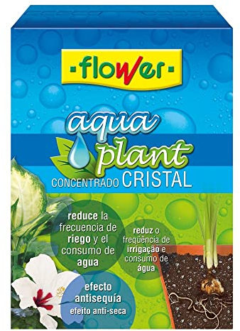 Flower - Concentrado Antisequía Cristal | Reduce Riego | Ahorro de Agua | Policristales | Ideal Ausencias Prolongadas | Sin color | Tamaño 10.3x3.7x14.5cm | Complemento Riego
