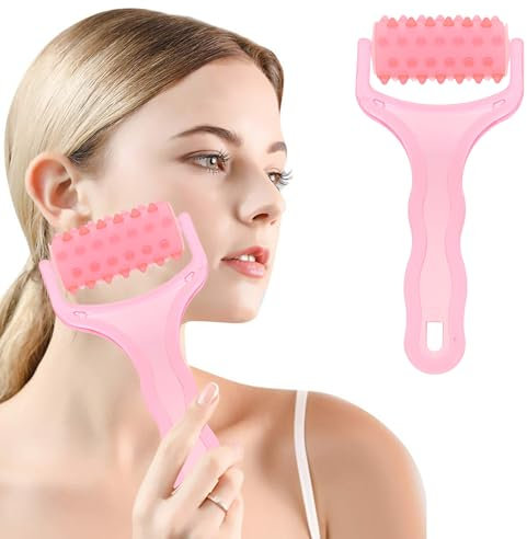 Massage Roller Gesicht Körper Massagegerät Hautstraffung Massage mit Griff (Zufällig Farbe)