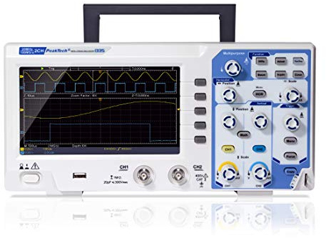PeakTech P 1335 20 MHz 2-Kanal Digital-Speicher-Oszilloskop mit USB-Schnittstelle, 15 W, 240 V