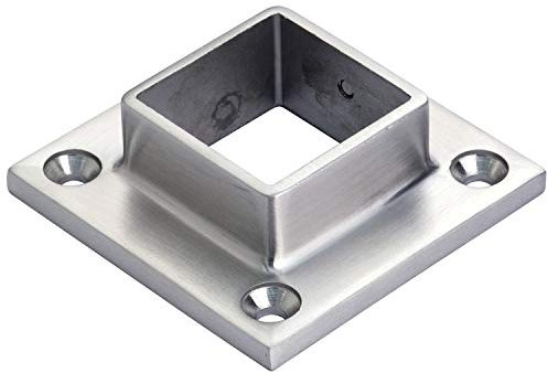 CROSO CN4900210 Wand- und Bodenflansch für Vierkantrohr 40 x 40 mm, Edelstahl V4A, Silber