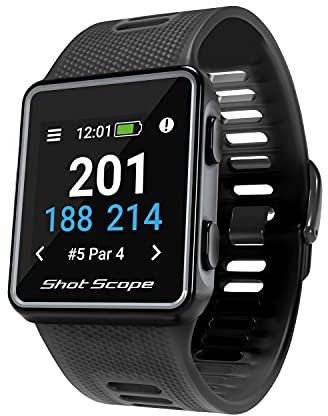 Orologio GPS Shot Scope G3 - F/M/B + Distanze di pericolo - App iOS e Android - Schermo a colori - Oltre 36.000 percorsi precaricati - Nessun abbonamento