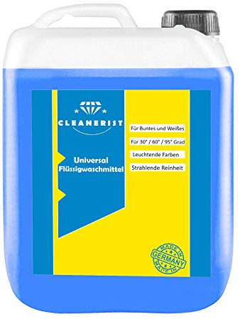 Cleanerist Flüssigwaschmittel Universal Waschmittel | 10 Liter Vollwaschmittel Grosspackung | bis zu 250 Waschladungen color weiß schwarz+Ausgießer
