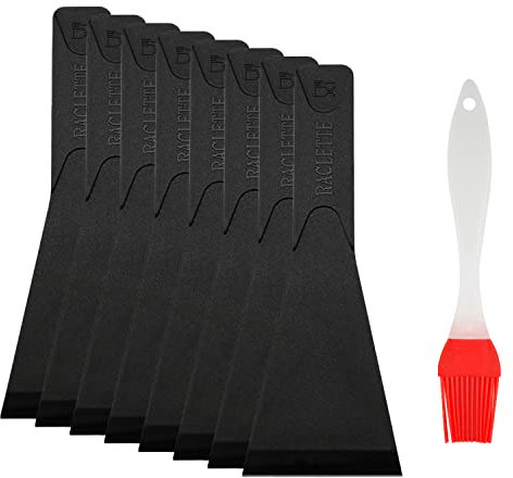 8 palas para ollas antiadherentes, utensilios de cocina con pincel para aceite rojo, pala para queso, pala de cocción – para cocina y pastelería