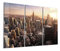 DEQORI Glasbilder Acrylglas | Motiv New York City Skyline | horizontal 3-teilig 150x100 cm | große XXL Deko | Wandbilder für Wohnzimmer, Schlafzimmer, Flur & Küche | moderne Wanddeko