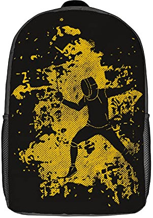 351 Tasche Fechten-Silhouette Laptoptasche Multifunktion Daypack Leichter Schulrucksack Für Wandern, Camping, Büro, 43X32X14Cm