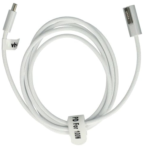 vhbw Adapterkabel USB Typ C auf MagSafe 2 kompatibel mit Apple MacBook Air 13 (2012-2017) Notebook, Laptop - 170 cm, 100 W, Nylongewebe