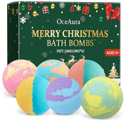 Badebomben Kinder, mit 6 Stück Badekugeln Kinder Geschenkset, Badebomben Weihnachten, Natürliche Farbenfrohes Schaumbadebomben für Mädchen und Jungen Geburtstagsgeschenke