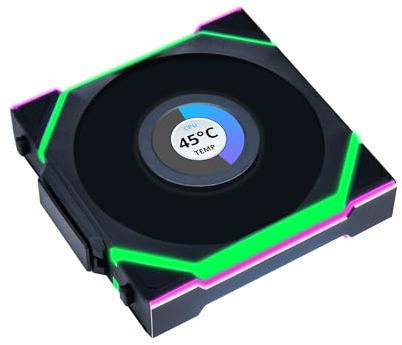 Lian Li UNI FAN SL Wireless LCD PC Fan 120mm RGB – Gaming PC Fan Black | PWM Fan - 40 ARGB LEDs - up to 1,900 RPM - Slot-in System - High Airflow - Low Vibration - Quiet