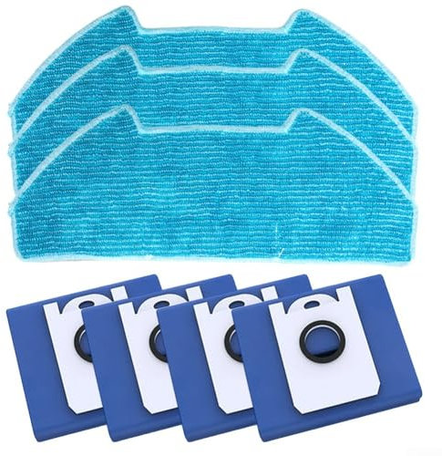 Juego de trapos y bolsas de polvo compatibles para BObsweep RC400 / para fregar y recoger el polvo de manera eficiente