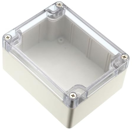 TOP-VIGOR 115 x 90 x 55 mm vattentät IP65 elektrisk kopplingsbox, ABS-plastprojektlådor med skruvar för gör-det-själv-elektronikprojekt, inomhus/utomhus kraftmodulfodral, instrumentfodral box, klar
