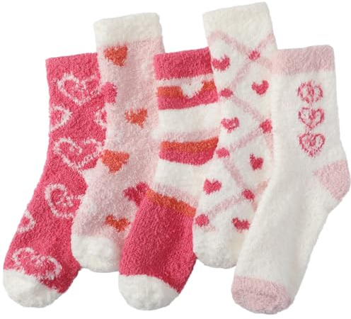 WORPICE Fluffy Socks - Fluffy Socks Womens, Super Soft Fuzzy Slipper Socks 4-7, for Valentines Christmas Brithday Gifts, Rose Pink