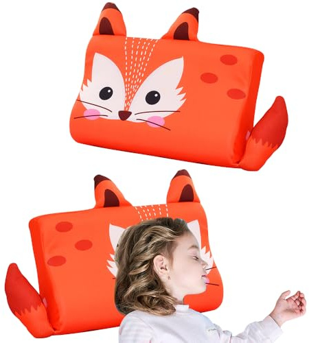 KBIBCK Almohada para Niños, Almohada para Dormir Infantil Calmly, Schlumme-Rkids Almohada con Funda para Niño, Almohada Ergonómica para Niños, Ideal para Niño de 3 a 12 Años (45 x 27 x 6 cm, Zorro)