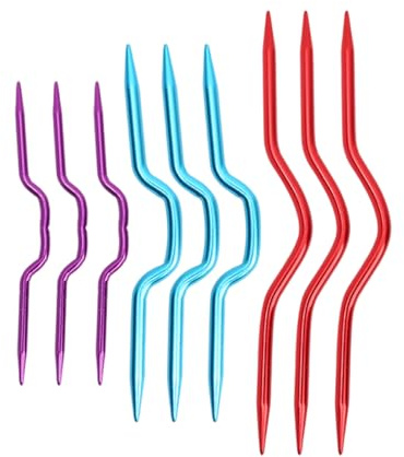 9 aghi per treccia per maglieria, ferri da maglia a filo, ago, uncinetto, in alluminio, per maglioni, sciarpe, calze, guanti