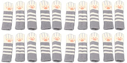 Haofy Cat Furniture Benstrumpor Dubbelt Förtjockad Stickad för Stolar Bord - Golvskydd med Elastisk Bindning 20-pack för Kontor Hemmabruk