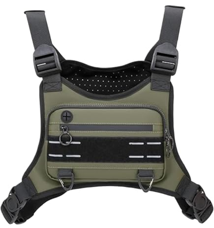 Chest Bag - 24cm Chest Pack, Cooling Wear Experience | Polyester Sports Vest Chests Bag with Discreet Pockets, Running Vest Rig for Workouts Cycling Hiking Runners Jogging Hunting Travel Men Women