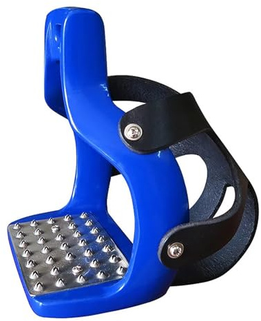 Staffe Da Equitazione 1 paio di staffe di sicurezza for equitazione, sella flessibile in alluminio pressofuso con copertura in rete, pedale antiscivolo(Blue)