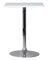 FineBuy Stehtisch Bistrotisch Kunstleder höhen-verstellbar quadratisch, Design Bartisch Chrom robust eckig, Stehtisch Messetisch modern, Partytisch drehbar