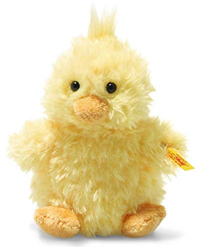 Steiff 073892 - Original Plüschtier Pipsy Küken, Soft Cuddly Friends Kuscheltier ca. 14 cm, Markenplüsch mit Knopf im Ohr, Schmusefreund für Babys von Geburt an, gelb