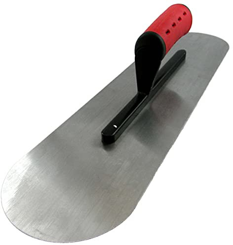 Profi Bodenlegerkelle zweiseitig, halbrund, Glättekelle, super stark, 475x120mm, ergonomischer Griff 2K