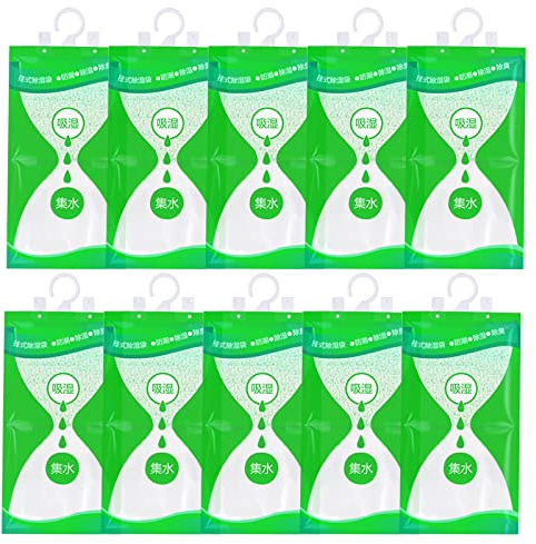 Sacchetti Deumidificatori Antimuffa 10 Pack 100g Assorbi Umidità da Appendere Assorbono Per Armadio, Casa