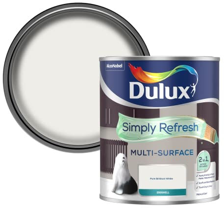 Dulux Simply Refresh Multi Surface Eggsgell Paint - Pure Brilliant White - 750ML