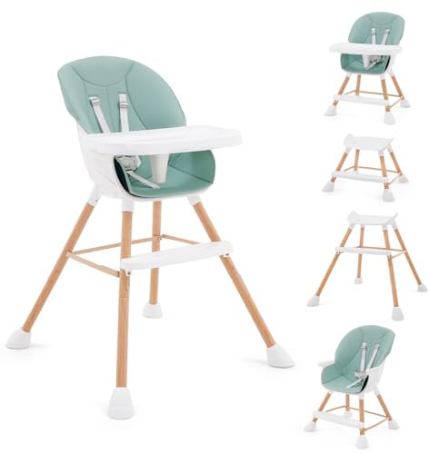 Baby High Chair, 5 in 1 High Chairs for Babies and Toddlers, Lightweight Portable High Chair with Removable Tray Cup Holder, Toddler Booster Seat for Dining Chair, Easy to Clean