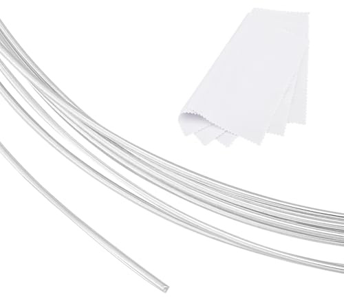 PH PandaHall Filo in argento sterling 925, 0,6 mm, 2 m, per fai da te, in argento, per la creazione di gioielli, per la creazione di fiori, da appendere, modellare la scultura