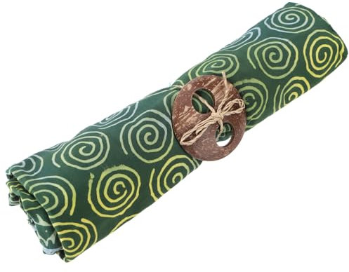 GURU SHOP Bali Batik Sarongkleid, Wickelrock, Sarong, Strand Tuch mit Sarongschnalle - Grün/2, Herren/Damen, Synthetisch, 160x100 cm
