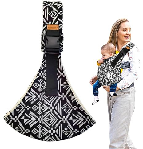 Baby Sling Carrier, Toddler Soft Baby Carrier Sling with Adjustable Shoulder Strap, Baby Wrap Carrier, Infant Baby Sling Carriers from Up to 6-42 Months, Baby Hip Sling Carrier for Outdoor Use (Black)