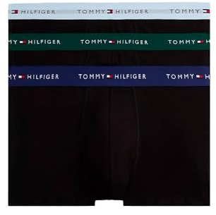 Tommy Hilfiger Calzoncillos bóxer Pack de 3 Hombre Trunks con Logotipo en la Cintura, Multicolor (ORN Grn/PRP Nvy/Ves BLU), M