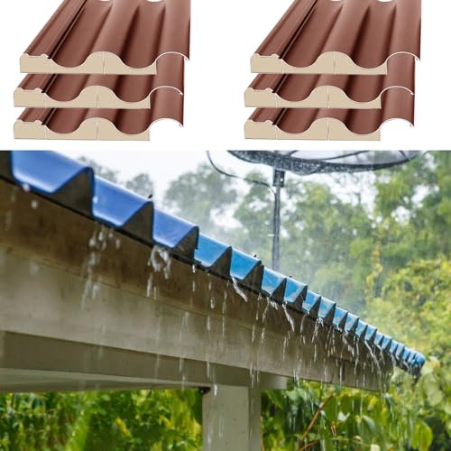 Paneles para Tejado Paneles Laterales para Techos de Tejas Impermeables, 6 Paneles de Techo de Metal Corrugado, Reemplazo de Cubierta de Techo para Establos, Cochera, Patio, Personalizable(Brown,L-0.9