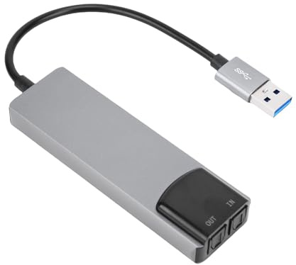 Plyisty 7.1 Tarjeta de Sonido Envolvente USB, 5.1 Tarjeta de Sonido Externa con Audio Digital SPDIF, para PC Portátil