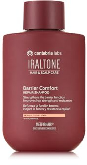 Cantabria Labs Iraltone Barrier Comfort Shampoo, 250 ml – Milt schampo som förstärker barriärfunktionen, förbättrar hårstyrka och uthållighet – med Niacinamid och MetforHair-teknik