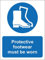 Protective footwear must be worn safety sign - 1.2mm rigid plastic 300mm x 200mm