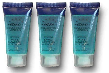 Refreshing Bath & Shower Gel with Aloe Vera Body Wash Euro 20 ml Tubes for Hotels B&B Guest House Pack of 50