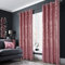 always4u 100% Blackout Soft Velvet Curtains for Bedroom Living Room Thermal Energy Saving 95 Inches Long Luxury Gold Foil Print Drapes 2 Panels Wild Rose