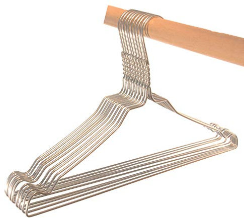 Hagspiel Kleiderbügel aus Metall, Drahtbügel aus hochwertige Zinkbeschichtung, mit Steg und Rockkerben, Made in Austria (50 St. 3 mm)