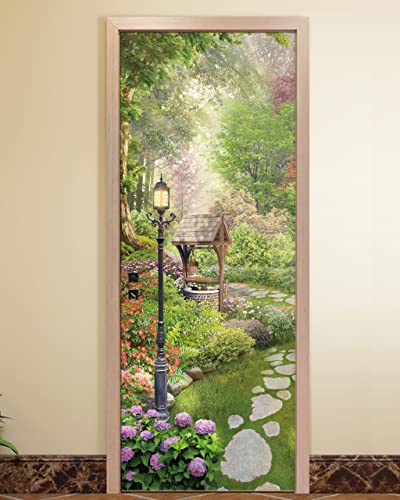 FLFK Door Sticker - Peel and Stick Scenic Door Wallpaper, Removable Self-Adhesive Mural for Home Decor, 30.3W x 78.7L, Set of 2 Sheets