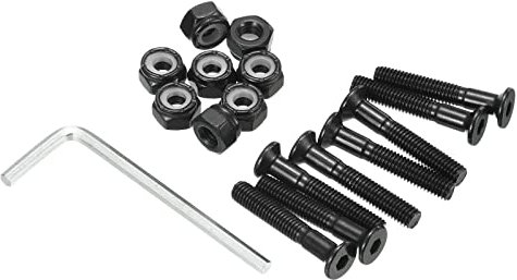 PATIKIL Skateboard Hardware Kit 1.18 Montage Schrauben Sechskant Kopf Bolzen Muttern Set mit Schraubenschlüssel für Langboard Cruiser Schwarz