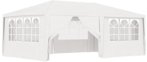 PURADAY Profi-Partyzelt mit Seitenwänden 4x6 m Weiß 90 g/m² Festzelt Gartenpavillon Camping Tent Aufenthaltszelt Partyzelt Wasserdicht Stabil für Gartenpartys Und Verschiedene Outdoor-Aktivitäten