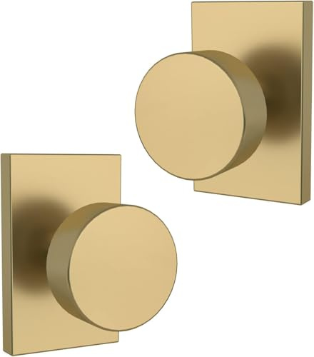 Mega Handles Laura Dummy Door Knob - 2 Pack Heavy Duty Gold Door Knob, Non-Turning Dummy Door Knobs for Hallway Closet & French Doors, Single Side, Fits All Standard Door Sizes - Satin Brass