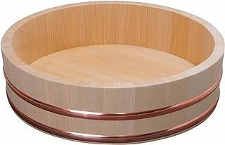 Japonés - Hangiri 72 cm - XXL grande - Hangiri para sushi - Madera en blanco - Cuenco de arroz - Tazón para mezclar arroz - Tazón para mezclar sushi - Contenedor de arroz - Sushi de madera - Cuenco de