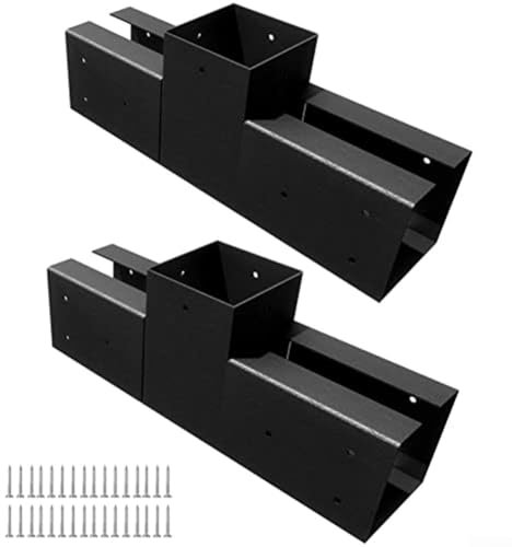 EXTRWORY Pergola Halterungen Schwarze Pergolahalterungen Pfostenecke Pergola Eckverbinder Holzverbinder für 4x4 Holzbalken(2pcs)