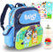 Bluey Mini-Rucksack für Jungen, Mädchen – Paket mit 27,9 cm blauer Schultasche für Kleinkinder, Wasserflasche, Aufkleber, mehr, Blauer Mini-Rucksack, Schulbedarf für Kinder, Blau, Bluey Backpack