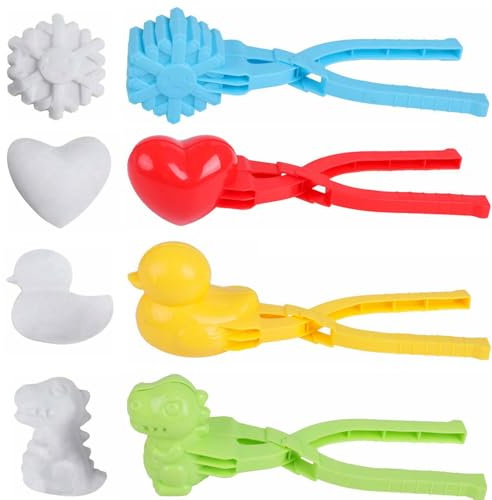 SULOLI Snowball Maker,4PCS Duck Snowball Mold Snowball Moulds Snowball Making Kit Snow Ball Maker Toy Snow Toys for Kids Rice Duck Shaper Rice Moulds Kids